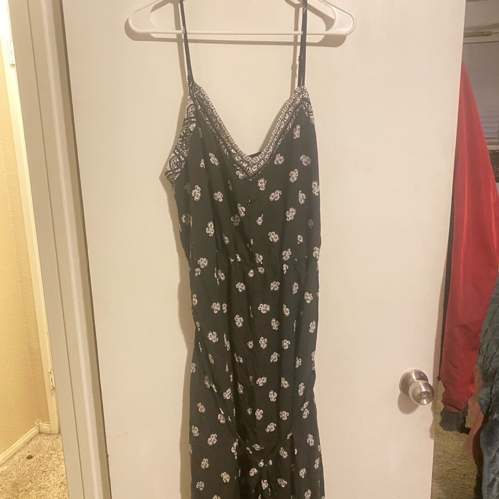 Xhilaration Black and White Chemise with Spaghetti Straps